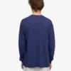 T-shirt bio oversize à manches longues - Bleu marine
