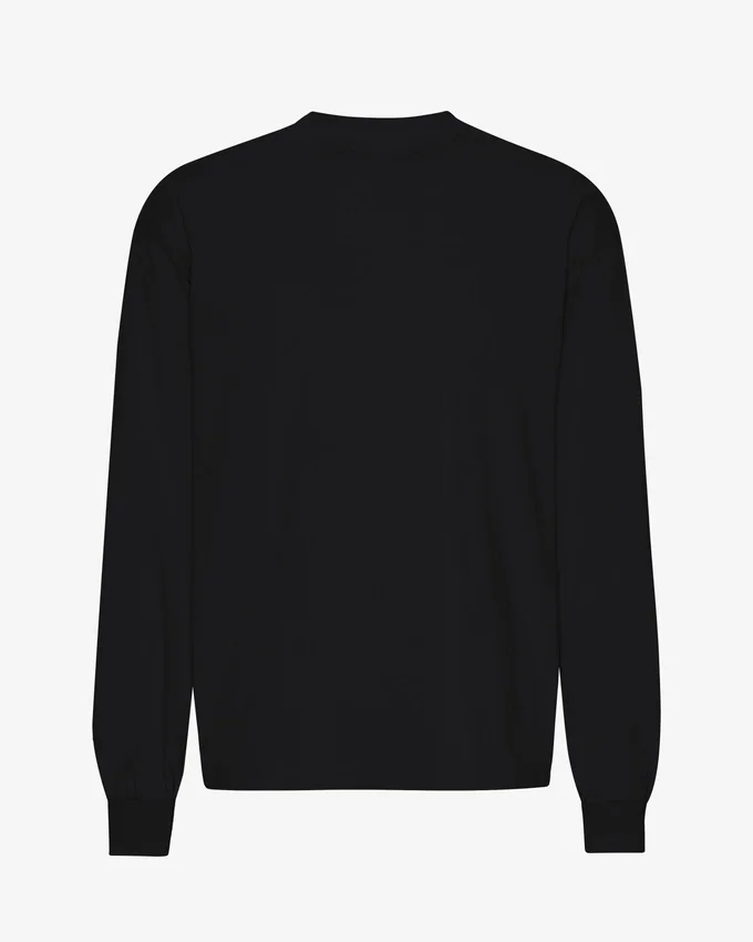 T-shirt bio oversize à manches longues - Noir profond