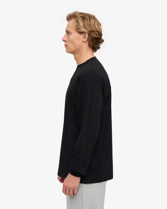 T-shirt bio oversize à manches longues - Noir profond
