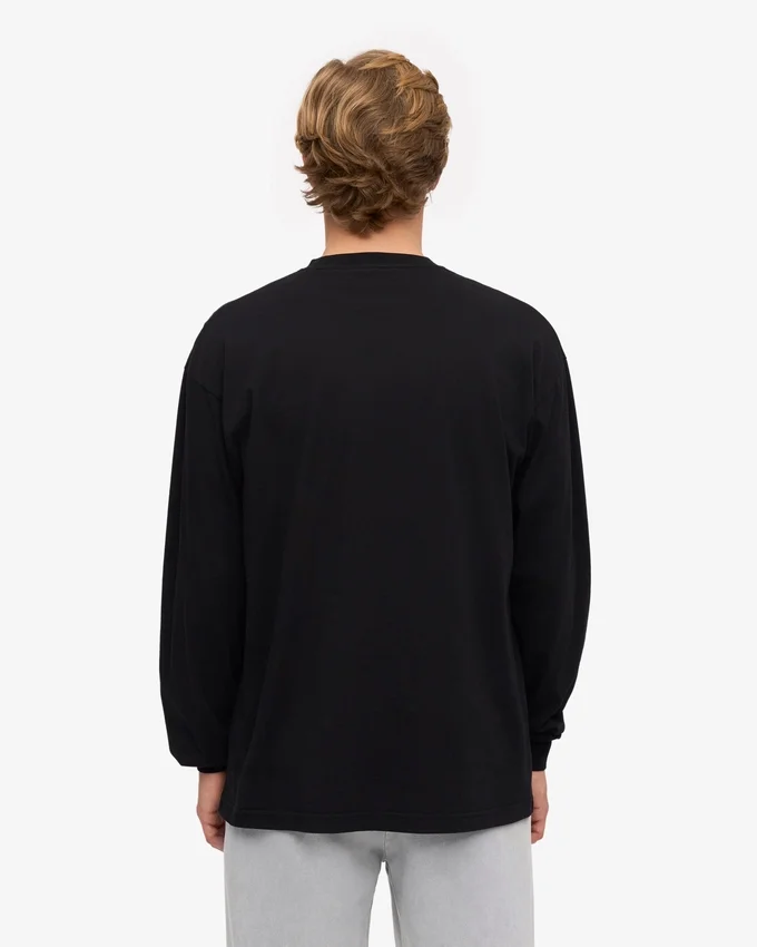 T-shirt bio oversize à manches longues - Noir profond