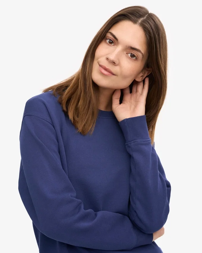 T-shirt Classic Organic à col rond pour femme - Bleu marine