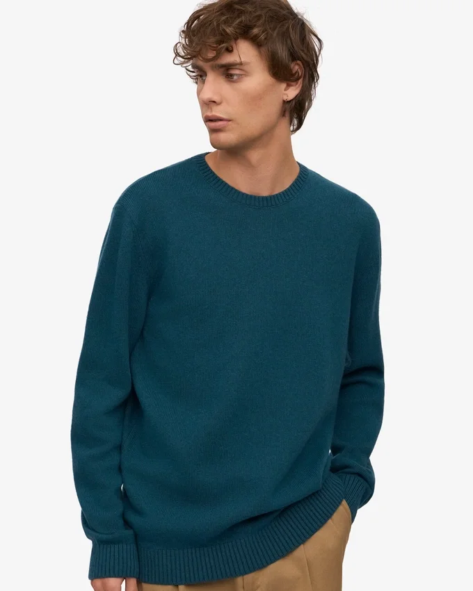T-shirt classique en laine mérinos - Vert océan