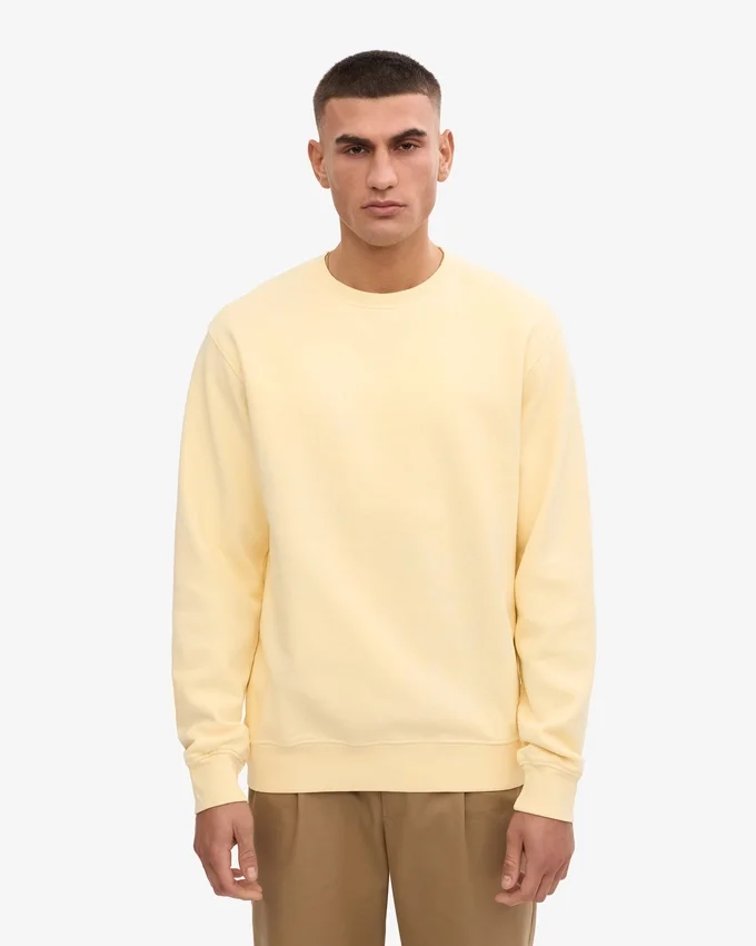 T-shirt à col rond Classic Organic en coton bio - Jaune pâle