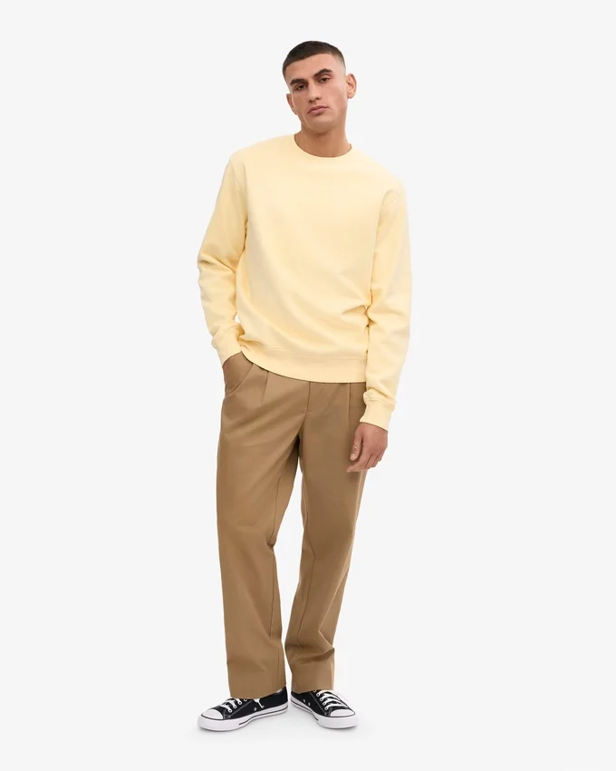 T-shirt à col rond Classic Organic en coton bio - Jaune pâle