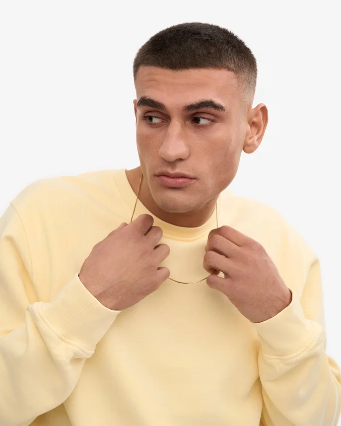 T-shirt à col rond Classic Organic en coton bio - Jaune pâle