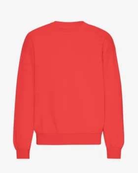 T-shirt à col rond oversize bio - Rouge mandarine