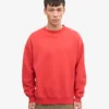 T-shirt à col rond oversize bio - Rouge mandarine