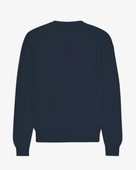 T-shirt à col rond oversize en coton bio - Bleu marine