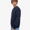 T-shirt à col rond oversize en coton bio - Bleu marine