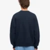 T-shirt à col rond oversize en coton bio - Bleu marine