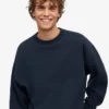 T-shirt à col rond oversize en coton bio - Bleu marine