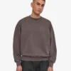 T-shirt à col rond oversize en coton bio - Boue délavée