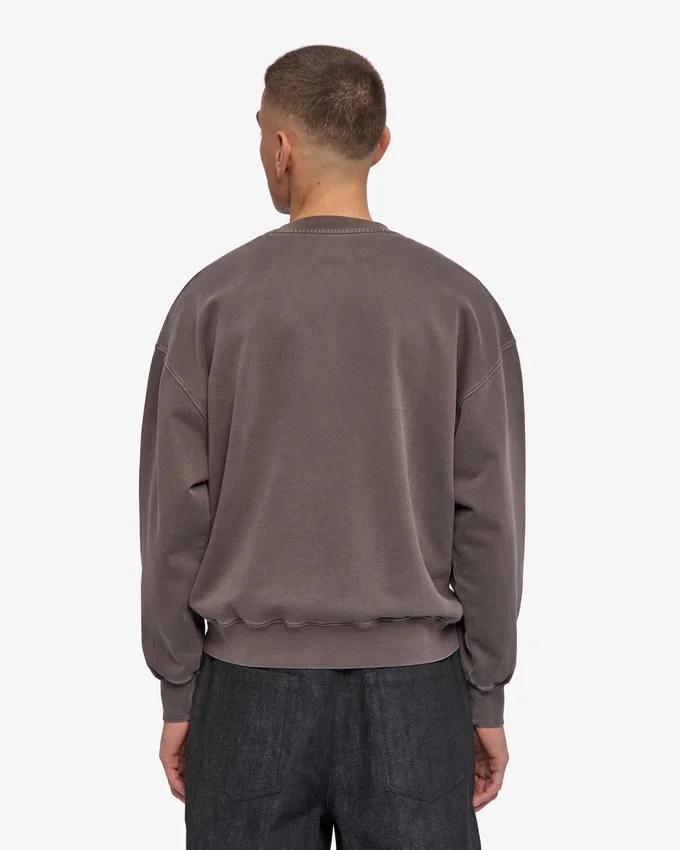 T-shirt à col rond oversize en coton bio - Boue délavée