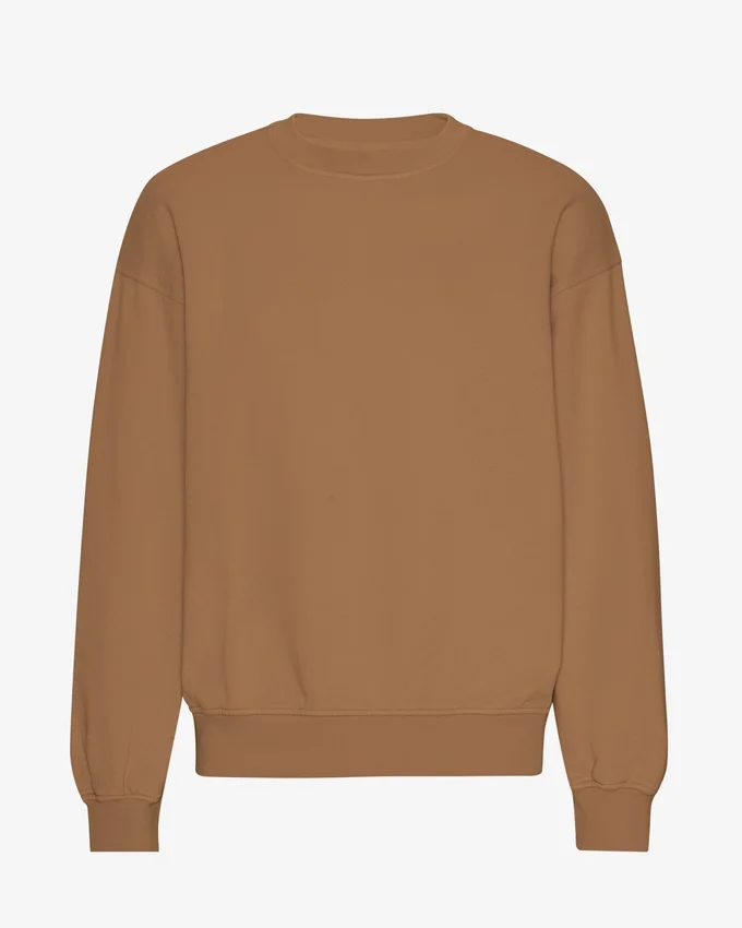 T-shirt à col rond oversize en coton bio - Camel Sahara