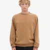 T-shirt à col rond oversize en coton bio - Camel Sahara