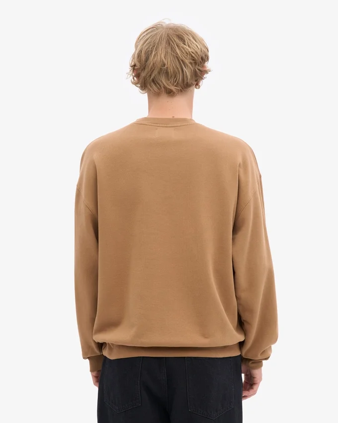 T-shirt à col rond oversize en coton bio - Camel Sahara