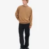 T-shirt à col rond oversize en coton bio - Camel Sahara