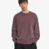 T-shirt à col rond oversize en coton bio - Raisin délavé