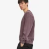 T-shirt à col rond oversize en coton bio - Raisin délavé