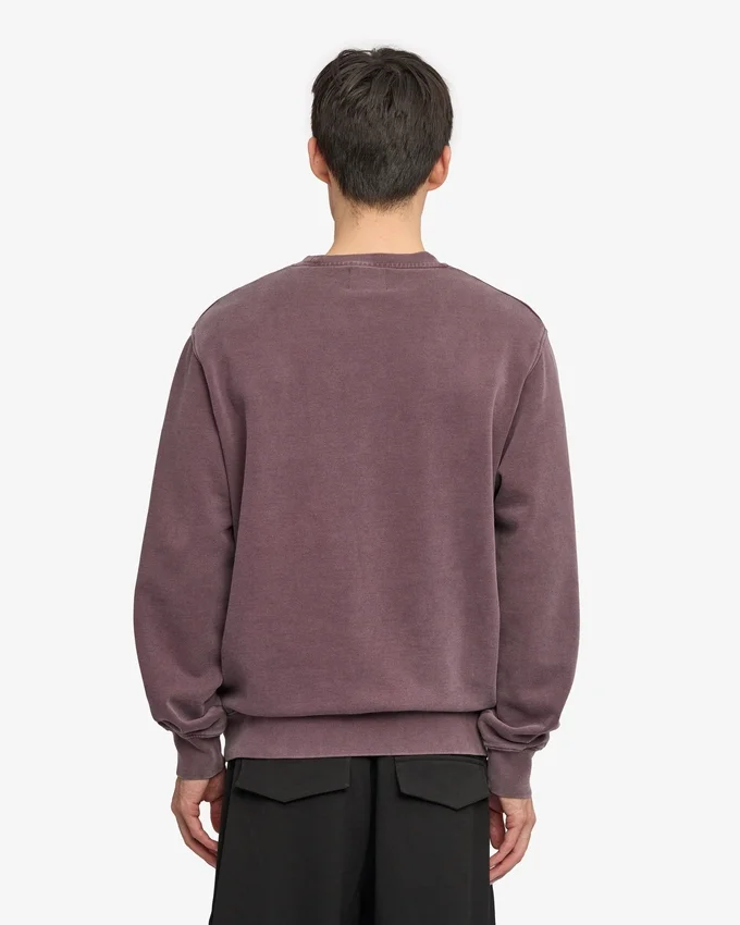 T-shirt à col rond oversize en coton bio - Raisin délavé