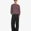 T-shirt à col rond oversize en coton bio - Raisin délavé