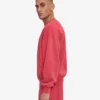 T-shirt à col rond oversize en coton bio - Rouge délavé