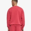 T-shirt à col rond oversize en coton bio - Rouge délavé