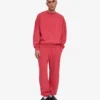 T-shirt à col rond oversize en coton bio - Rouge délavé