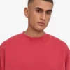 T-shirt à col rond oversize en coton bio - Rouge délavé