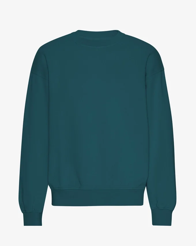 T-shirt à col rond oversize en coton bio - Vert océan