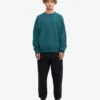 T-shirt à col rond oversize en coton bio - Vert océan