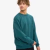 T-shirt à col rond oversize en coton bio - Vert océan