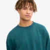 T-shirt à col rond oversize en coton bio - Vert océan