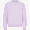 T-shirt à col rond oversize en laine mérinos - Lavande douce