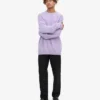 T-shirt à col rond oversize en laine mérinos - Lavande douce