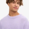 T-shirt à col rond oversize en laine mérinos - Lavande douce