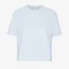 T-shirt court ample bio - Bleu polaire
