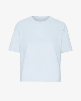 T-shirt court ample bio - Bleu polaire