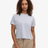 T-shirt court ample bio - Bleu polaire