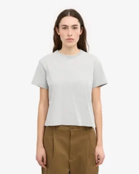 T-shirt court ample bio – Gris délavé