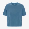 T-shirt court ample bio - Indigo délavé