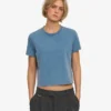 T-shirt court ample bio - Indigo délavé
