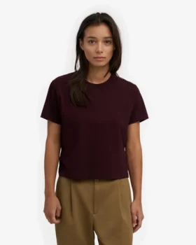 T-shirt court ample bio – Rouge sang de bœuf