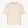 T-shirt court ample en coton bio - Blanc ivoire