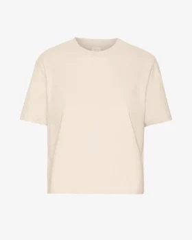 T-shirt court ample en coton bio - Blanc ivoire