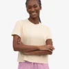 T-shirt court ample en coton bio - Blanc ivoire