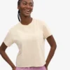 T-shirt court ample en coton bio - Blanc ivoire