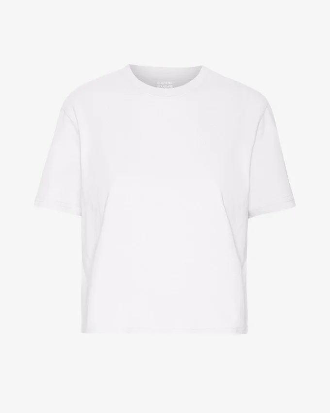 T-shirt court ample en coton bio - Blanc optique