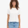T-shirt court ample en coton bio - Blanc optique