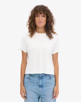 T-shirt court ample en coton bio – Blanc optique